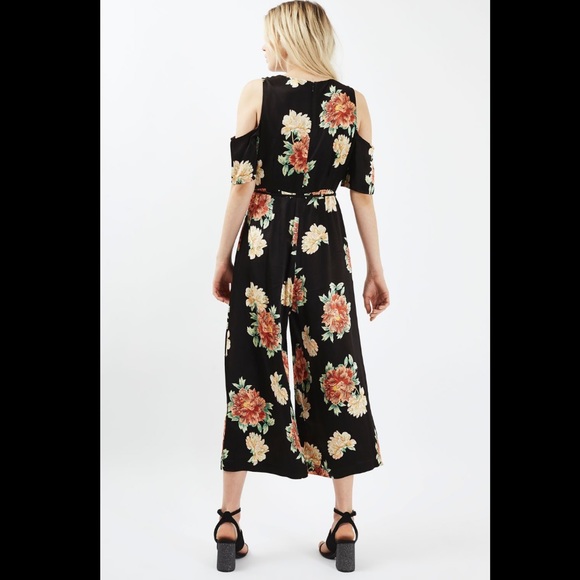 TOPSHOP Floral Cold Shoulder Jumpsuit - Picture 5 of 10